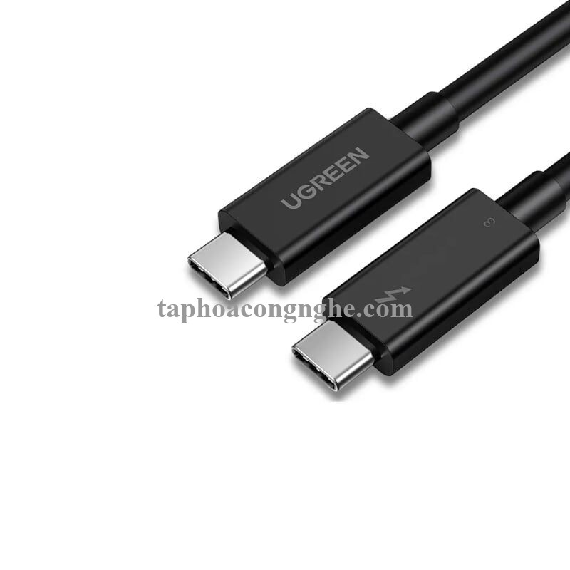 Ugreen 70951 0.8M 40Gbps 100W USB 3.1 cáp USB type C Thunderbolt 3 hỗ trợ PD màu đen US341 30070951